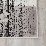 Mirrol Grey Distressed Rectangles Rug