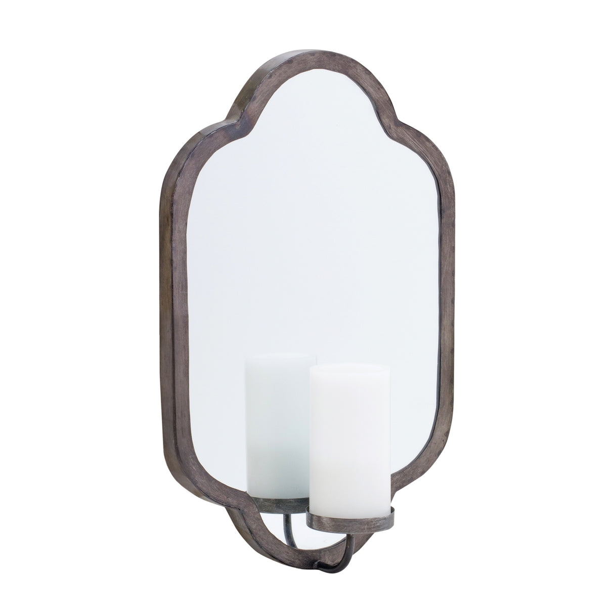 Mirror Wall Sconce Candle Holder (Set of 2) - Black