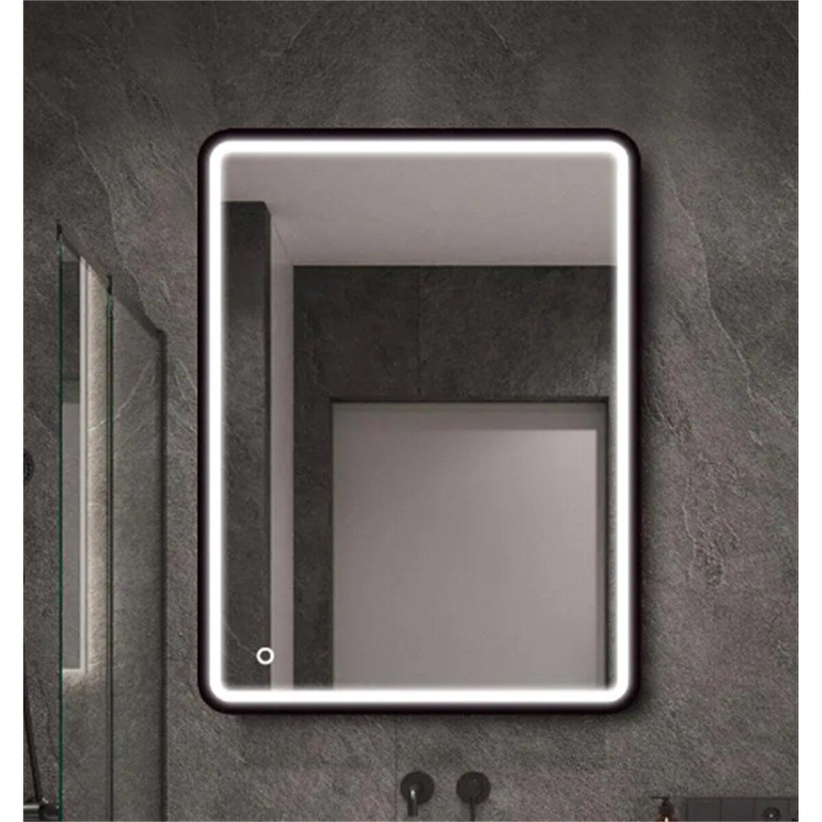 Mirror,24x32 Black Frame Led Mirror Aluminium Powder Coating