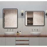 Mirror,24x32 Black Frame Led Mirror Aluminium Powder Coating