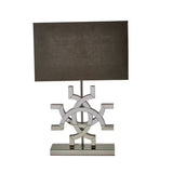 Mirrored 30" Geometric Table Lamp, Silver