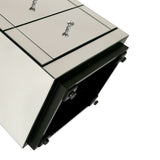 Mirrored Chest with 3 Drawers and Crystal Pulls, Silver