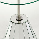 Mirrored Coffee Table Side Table Tempered Glass Desktop Round End Table Small Side Table Bedside Table Night Stand