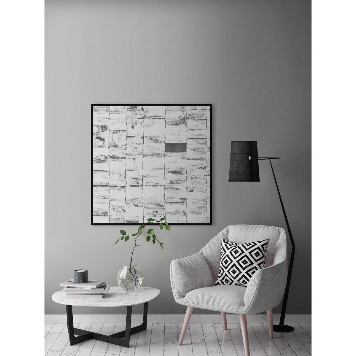 Missing Marble Floater Framed Print on Canvas