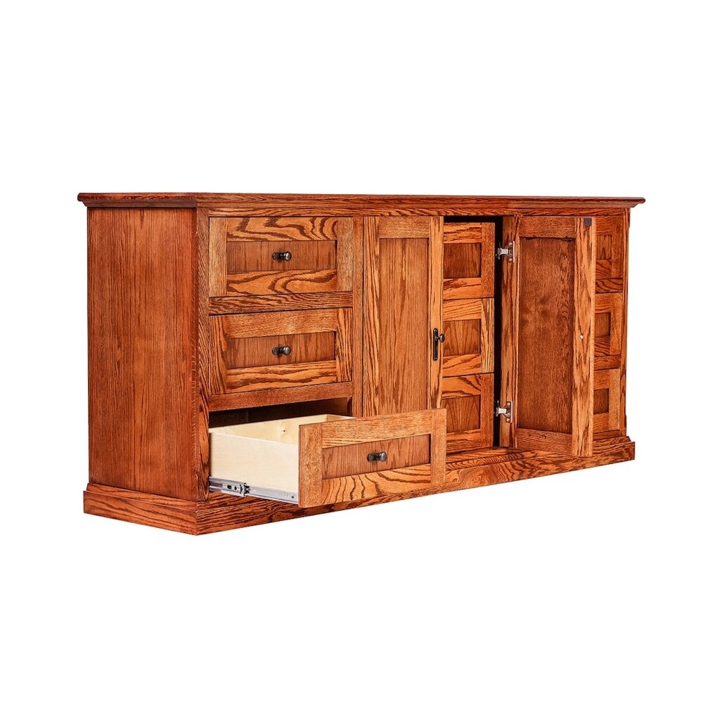 Mission Nine Drawer Dresser 72W x 32H x 18D (No Mirror)