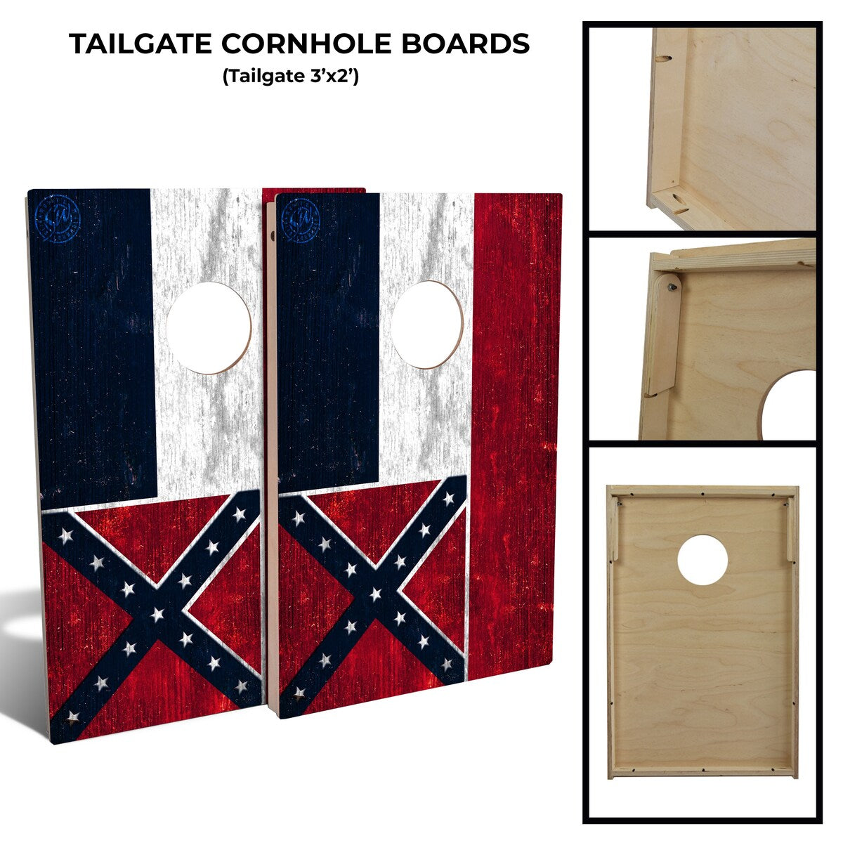 Mississippi State Flag Tailgate Cornhole Board Set (Includes 8 Bags) - N/A