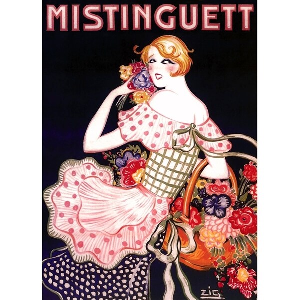 Mistinguett Checked-VINAPP115388 Print 15.25"x11" by Vintage Apple Collection
