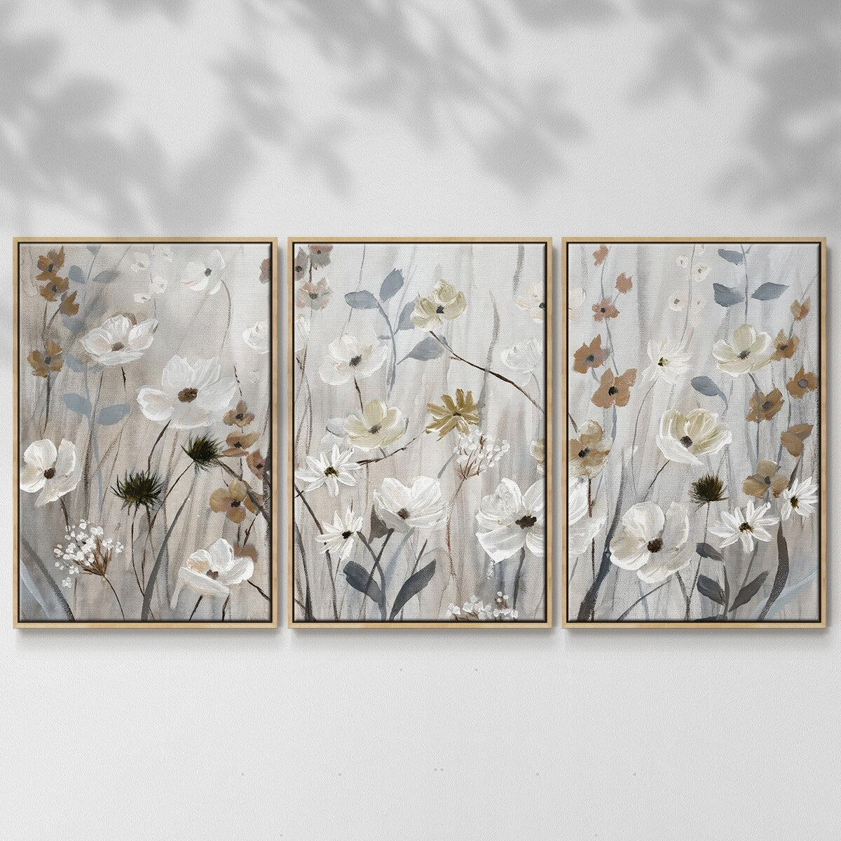Misty Meadow Field - Multi Piece Framed Canvas
