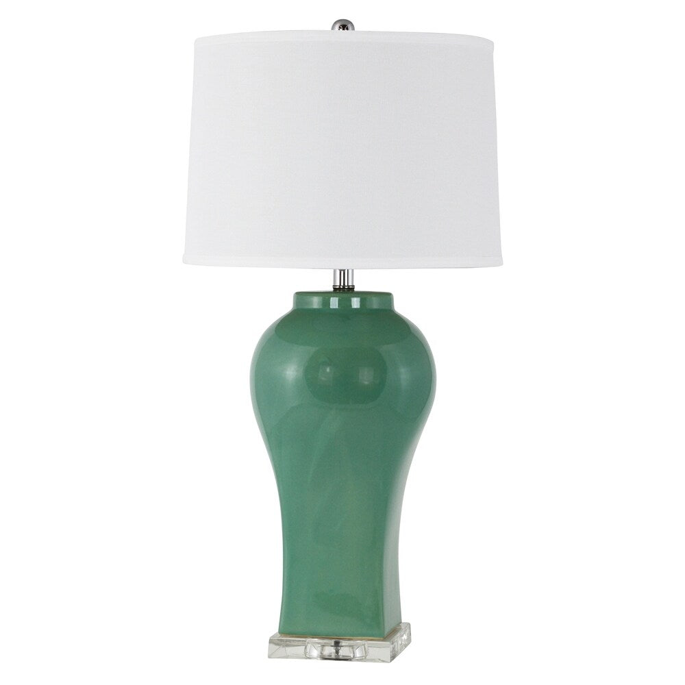 Misty Teal Green Ceramic Table Lamp