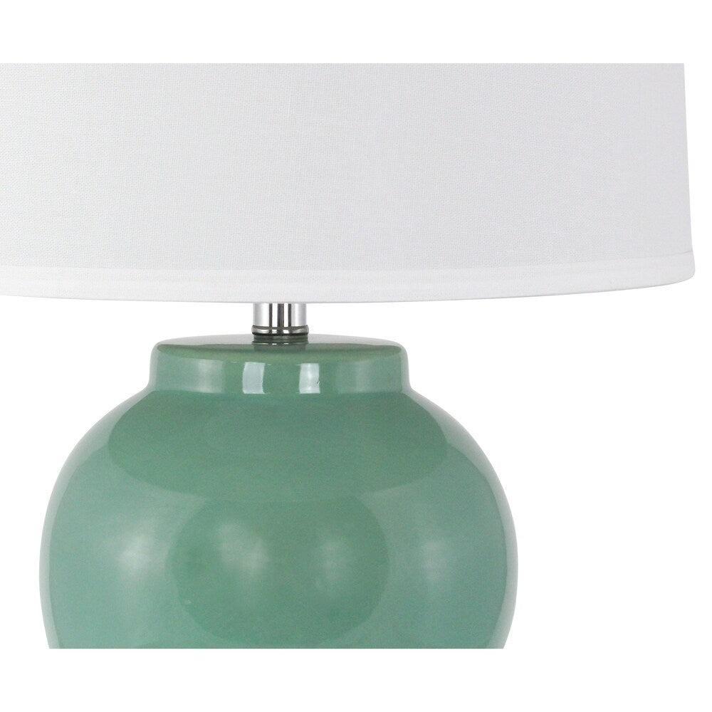 Misty Teal Green Ceramic Table Lamp