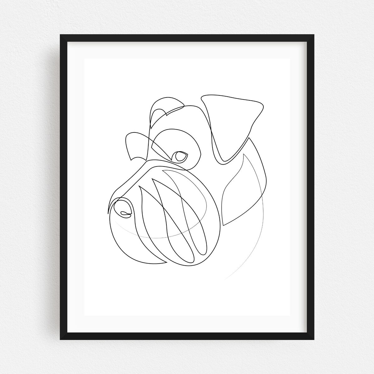 Mittelschnauzer Line Drawings Animals Black White Art Print/Poster