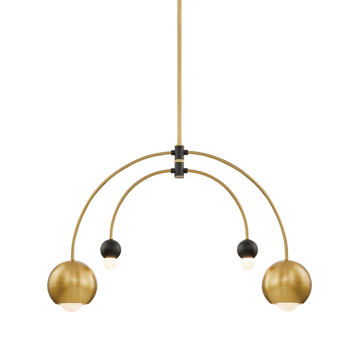 Mitzi by Hudson Valley Lighting Willow 4-light Aged Brass and Black Chandelier