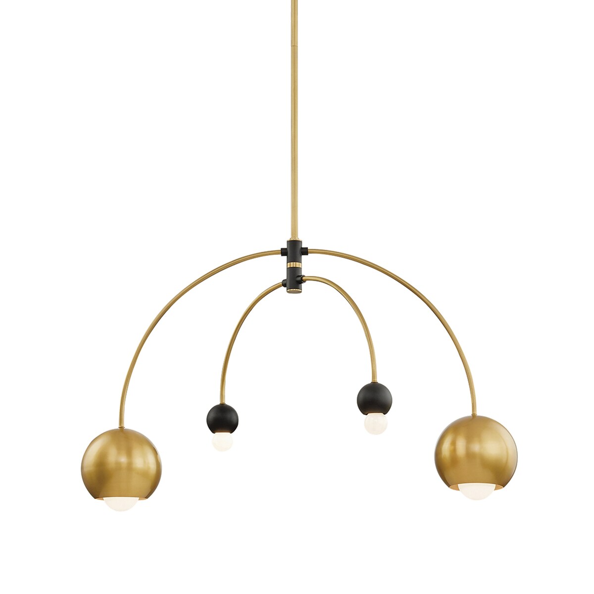 Mitzi by Hudson Valley Lighting Willow 4-light Aged Brass and Black Chandelier
