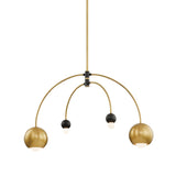 Mitzi by Hudson Valley Lighting Willow 4-light Aged Brass and Black Chandelier