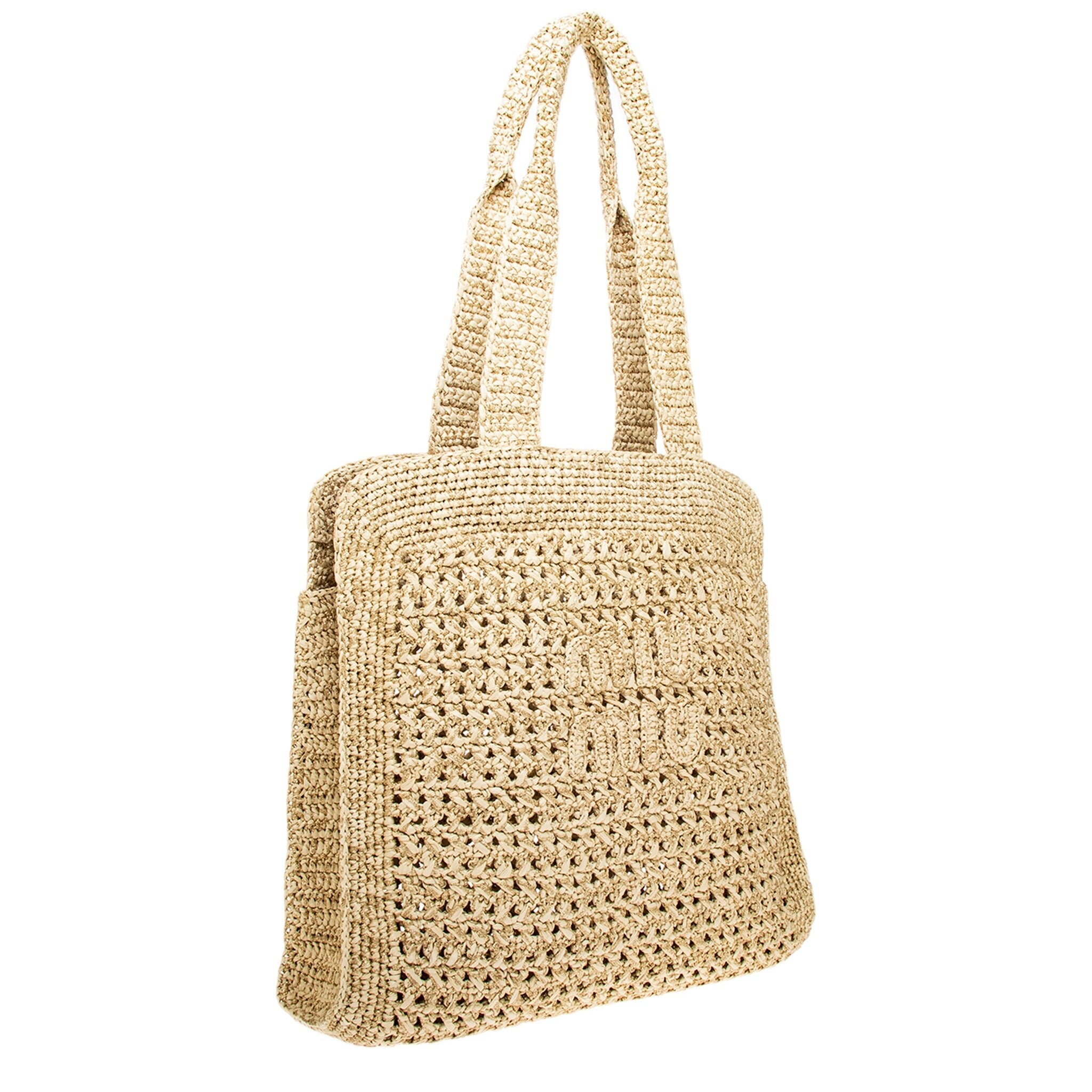 Miu Miu Logo-Applique Woven Tote Bag – Overstock