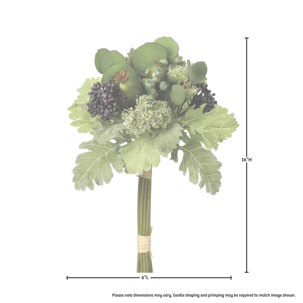 Mix Berry & Pod & Miller Bouquet 16" - Green