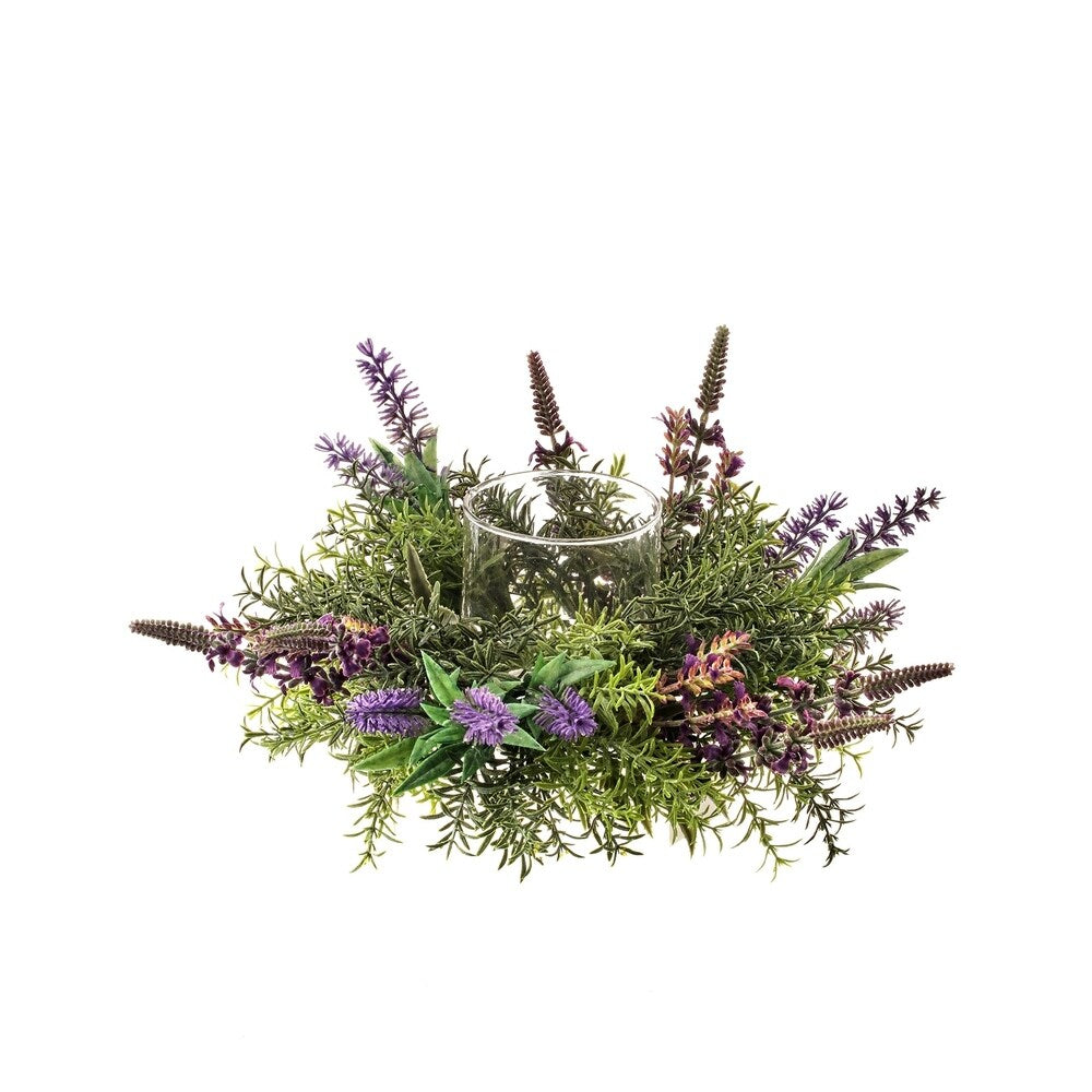 Mixed Lavender Glass Candleholder