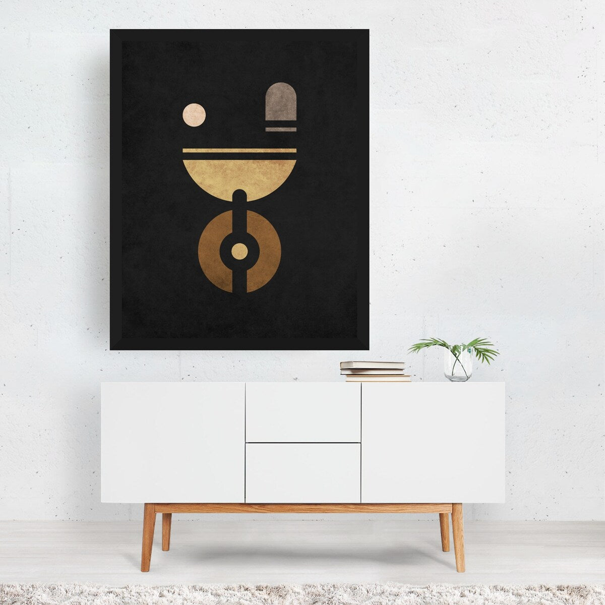 Mixed Media Boho Circles Geometric Minimal Modern Art Print/Poster