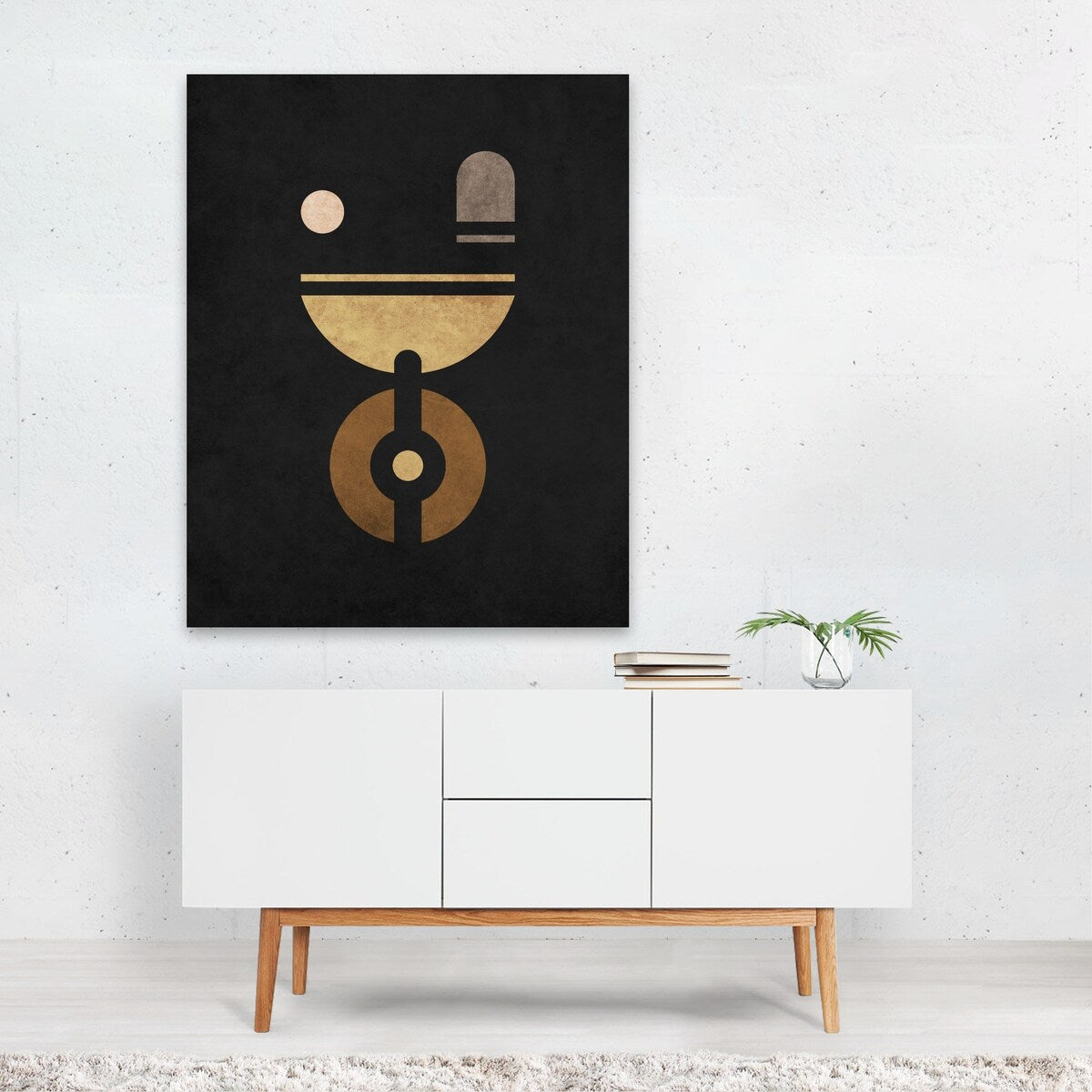 Mixed Media Boho Circles Geometric Minimal Modern Art Print/Poster
