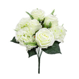 Artificial Mixed Rose Hydrangea Flower Stem Bush Bouquet 18in