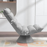 Mixoy 360 Degree Swivel Floor Chair, Recliner Chair with Adjustable Back Support,Space Saving Foldable Chair for Living Room