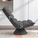 Mixoy 360 Degree Swivel Floor Chair, Recliner Chair with Adjustable Back Support,Space Saving Foldable Chair for Living Room
