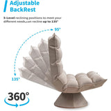 Mixoy 360 Degree Swivel Floor Chair, Recliner Chair with Adjustable Back Support,Space Saving Foldable Chair for Living Room