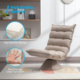 Mixoy 360 Degree Swivel Floor Chair, Recliner Chair with Adjustable Back Support,Space Saving Foldable Chair for Living Room