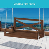 Mixoy Outdoor Wood Porch Swings with Curved Back Design