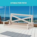 Mixoy Outdoor Wood Porch Swings with Curved Back Design