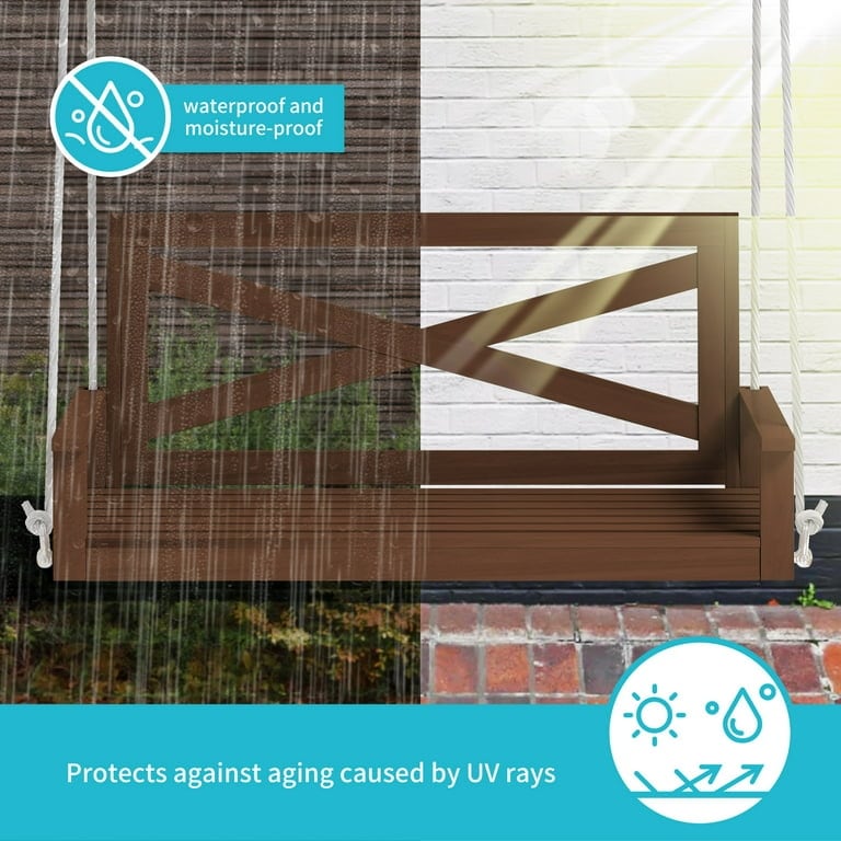 Mixoy Outdoor Wood Porch Swings with Curved Back Design