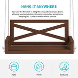 Mixoy Outdoor Wood Porch Swings with Curved Back Design