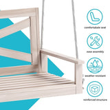 Mixoy Outdoor Wood Porch Swings with Curved Back Design