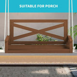 Mixoy Outdoor Wood Porch Swings with Curved Back Design
