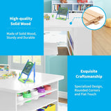 Mixoy Kids Table and Chair Set,Child Crafting table with Paper Roller and Removable Storage Box, Art Storage for Kids Reading