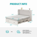 Mixoy Murphy Bed with Mattress,Foldable Space-Saving Cube Cabinet Bed