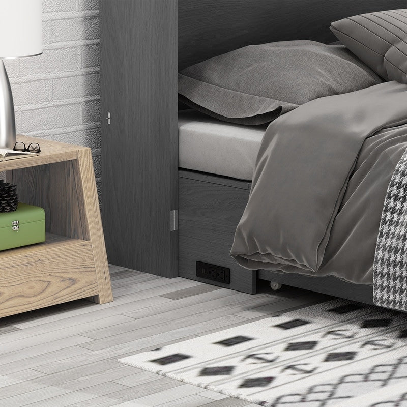 Mixoy Murphy Bed with Mattress,Foldable Space-Saving Cube Cabinet Bed
