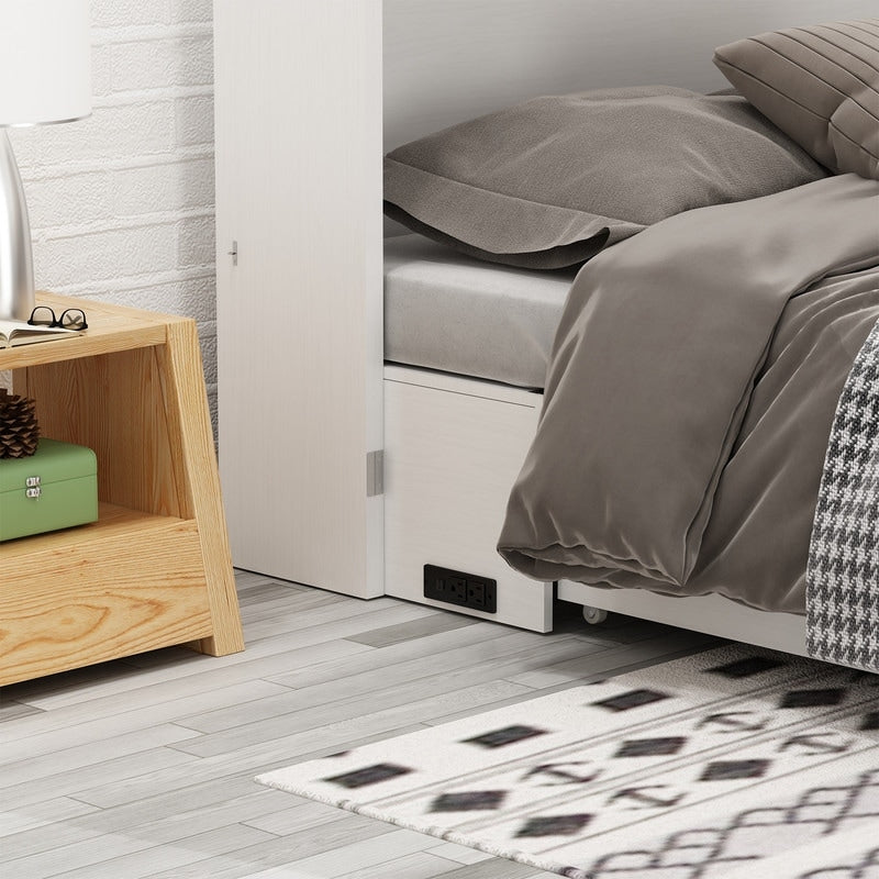 Mixoy Murphy Bed with Mattress,Foldable Space-Saving Cube Cabinet Bed