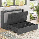 Mixoy Murphy Bed with Mattress,Foldable Space-Saving Cube Cabinet Bed