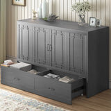 Mixoy Murphy Bed with Mattress,Foldable Space-Saving Cube Cabinet Bed
