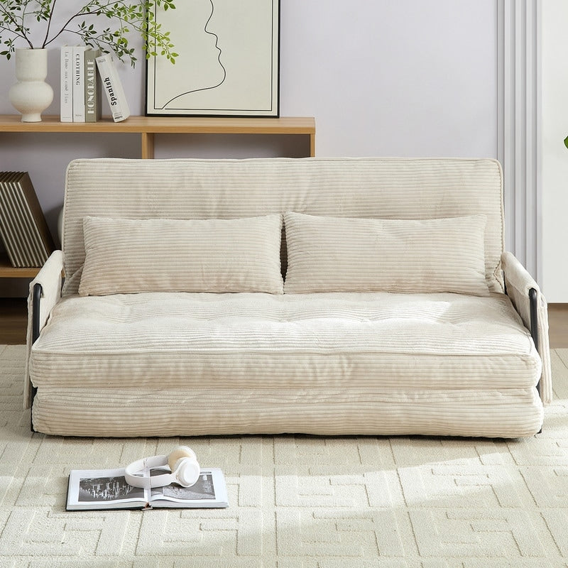 Mixoy Muti-Functional Folding Loveseat Floor Sofa Bed,Lazy Sofa with Pillows,6 Position Adjustable Backrest