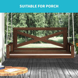 Mixoy Outdoor Wood Porch Swings with Curved Back Design