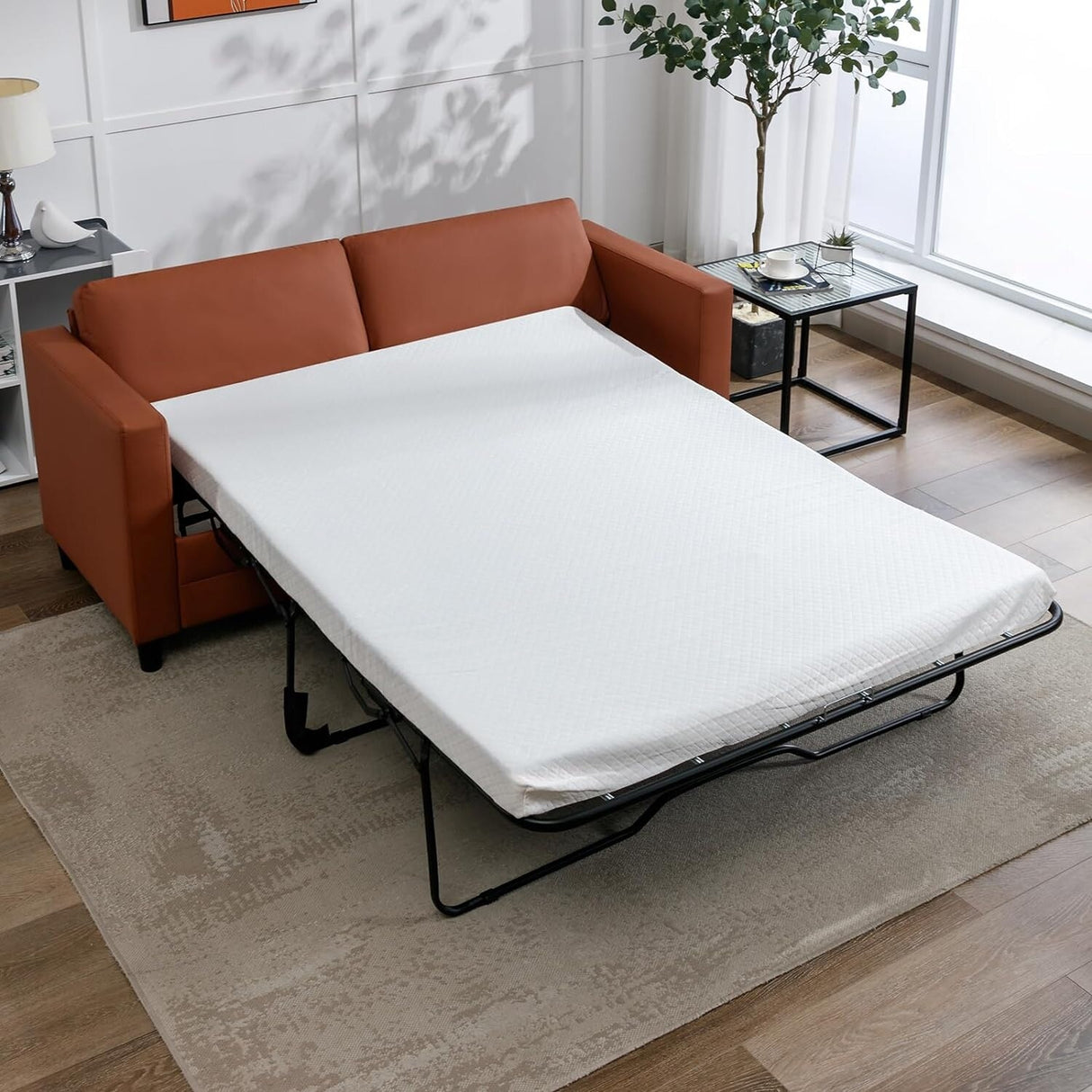 Mixoy Pull Out Sofa Bed,Modern Convertible Sleeper Sofa,2-in-1 Couch Bed with Mattress,Futon Couches