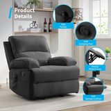 Mixoy Reclining Sofa Chair,Baby Velour Fabric Lazy Sofa Lift Oversized Massage Chair with Heat Vibration Function