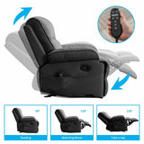 Mixoy Reclining Sofa Chair,Baby Velour Fabric Lazy Sofa Lift Oversized Massage Chair with Heat Vibration Function