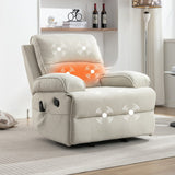 Mixoy Reclining Sofa Chair,Baby Velour Fabric Lazy Sofa Lift Oversized Massage Chair with Heat Vibration Function