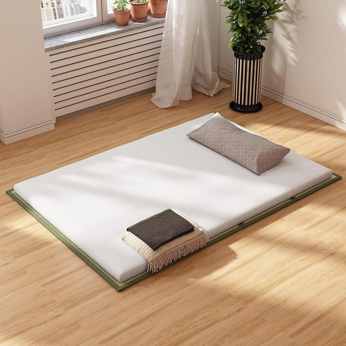 Mixoy Grass Futon Mattress,Folding Floor Bed suitable for Chinese Style,Cozy Tatami Grass Mat