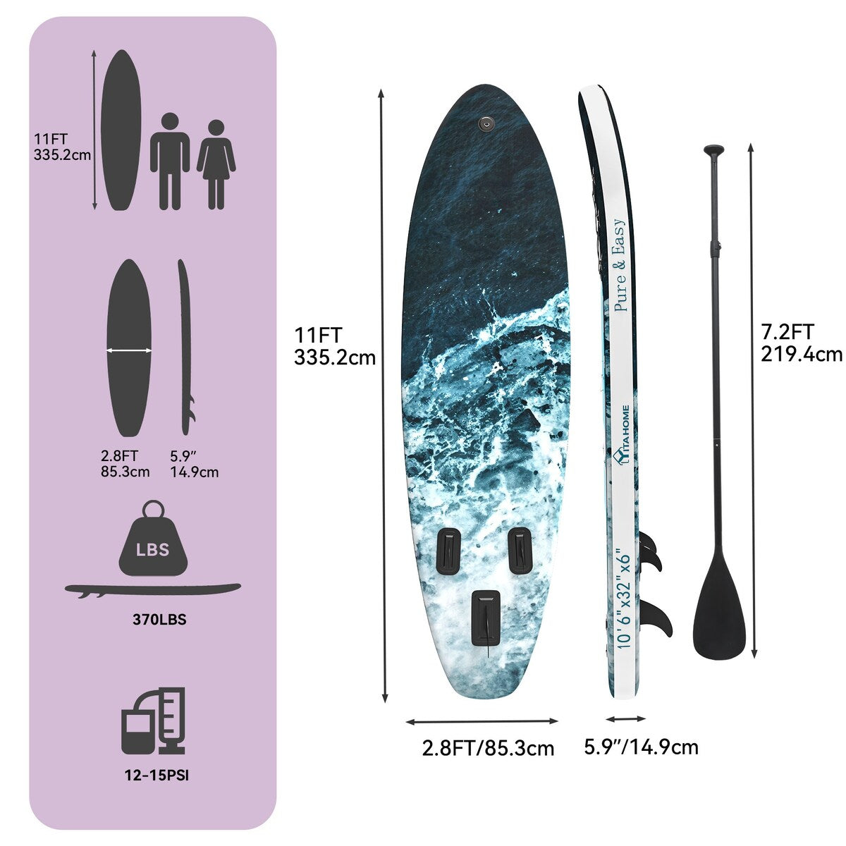 Moasis 11'x 6'' Inflatable SUP Board