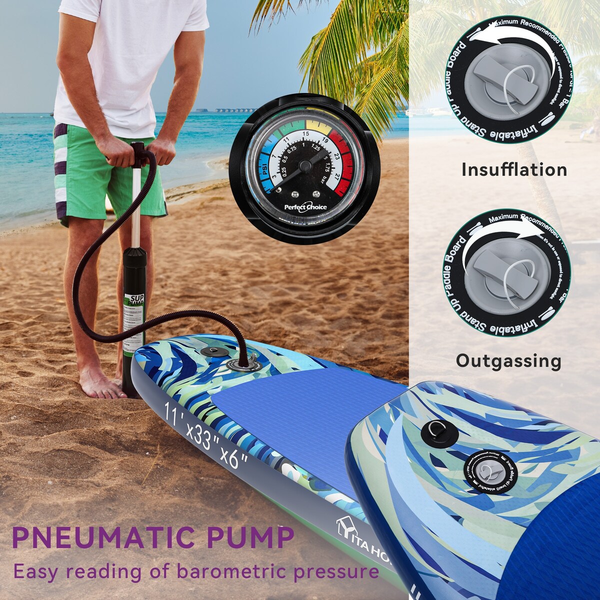 Moasis 11'x 6'' Inflatable SUP Board