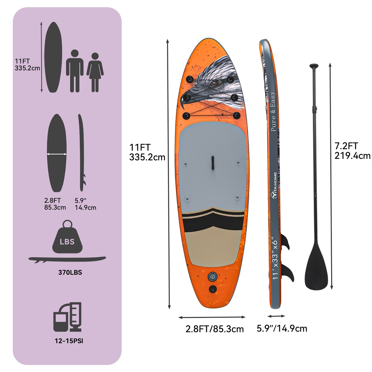 Moasis 11'x 6'' Inflatable SUP Board